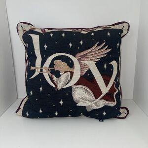 Designers Touch Tapestry Throw Pillow Christmas Joy Angel 16x16